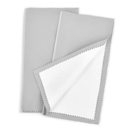 SEVENWELL Silver Polishing Cloth, Jewelry Cleaner Cloth for Sterling Silver Jewelry, Gold, Platinum, Silverware, Diamonds, Gemstones, Coins (20cm Light Grey Silver Cloth) - color: 20cm Light Grey Silver Cloth