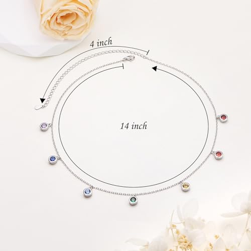 Yearace Choker Necklaces for Women S925 Sterling Silver Sideways Cross/Butterfly/Handcuffs/Infinity Interlocking/Chakra Choker Necklace Dainty Sideways Cross Necklace Jewelry Gift - style: Chakra 14+4"