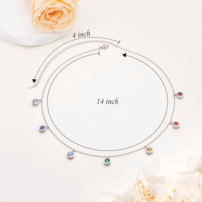 Yearace Choker Necklaces for Women S925 Sterling Silver Sideways Cross/Butterfly/Handcuffs/Infinity Interlocking/Chakra Choker Necklace Dainty Sideways Cross Necklace Jewelry Gift - style: Chakra 14+4"
