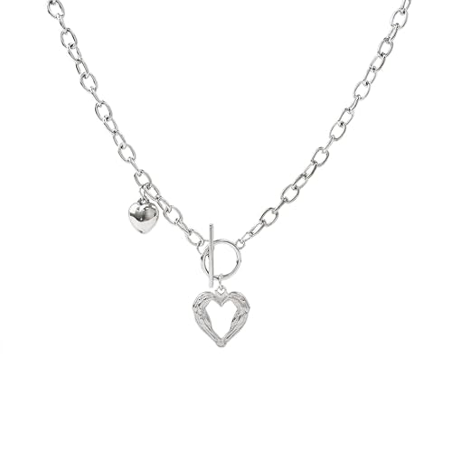 Irregular Heart Necklace for Women Y2k Pink Zircon Pearl Diamond Women's Fashion Pendant Hot Fashion Pink Jewelry for Women - color: Style18
