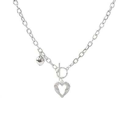 Irregular Heart Necklace for Women Y2k Pink Zircon Pearl Diamond Women's Fashion Pendant Hot Fashion Pink Jewelry for Women - color: Style18