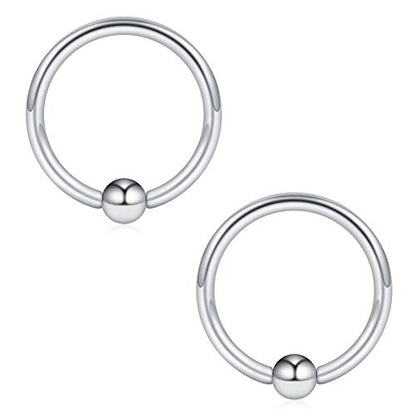 16-24PCS 16G Surgical Steel Horseshoe & Captive Bead Nose Hoop Septum Earring Eyebrow Tongue Lip Nipple Helix Tragus Piercing Jewelry Rings 6-16mm - color: 16PCS -Silver & Rose Gold