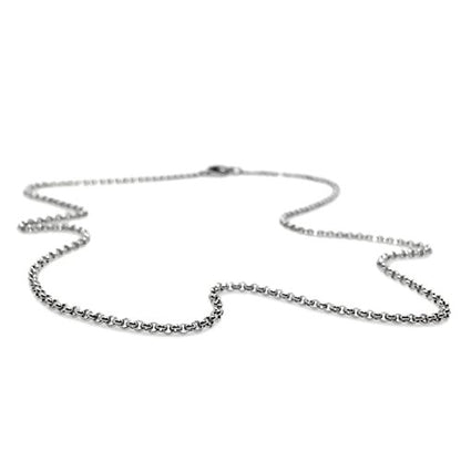 Loralyn Designs 2mm Titanium Stainless Steel Rolo Chain Necklace Lobster Clasp Closure (16-24 Inch)