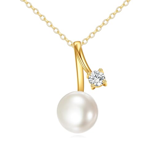 KECHO 14k Gold Pearl Necklace for Women, Freshwater Pearl Pendant Jewelry Wedding Anniversary Birthday Gifts for Her - style: B-Pearl Necklace