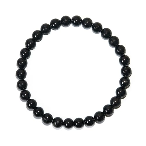 BANANE LAB Healing Crystal Beaded Bracelet, 4/6/8mm Beads for 6.5" Wrist | DIY Kit Included. Multiple Gemstone Options. Beaded Protection Bracelet Women Men Daily Wear. Handmade Crystal Jewelry Gift. - color: Black Tourmaline, size: 6MM Beads (Fits 6.5" W