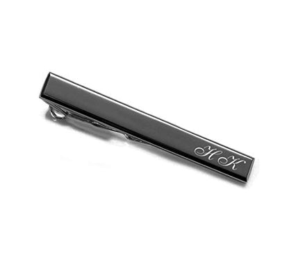 Personalized Black Gunmetal Tie Clip Custom Engraved Free - Gift For Him - Men's Fashion Accessory, Free Engraving - Ships From USA