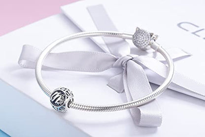 Letter Charms 925 Sterling Silver Initial A-Z Bead Charms | For Bracelets Necklaces, Hypoallergenic,Cubic Zirconia Alphabet Beads, Personalized Gifts for Women - color: W