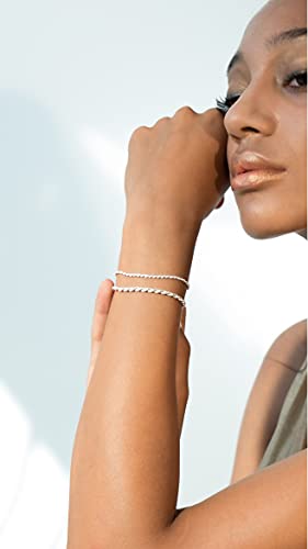 Miabella Italian 925 Sterling Silver 2mm, 3mm Rope Bracelet for Women Men | Fine Jewelry, Solid, Diamond-Cut, Braided Chain, Made in Italy - style: 2mm - Length 7.5 Inches