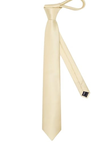 Solid Color Tie and Pocket Square with Tie Clip Lapel Pin Silk Formal Necktie Set Wedding Formal - color: Light Yellow