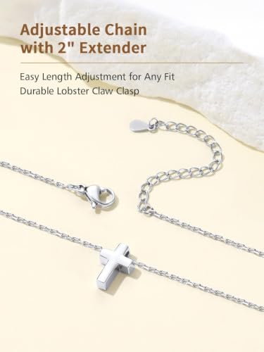 FindChic Single & Double Layer Cross Necklace for Women | Waterproof, Hypoallergenic, Dainty Crucifix Necklace, Christian Religious Faith Jewelry Gifts for Women