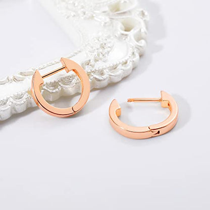 Gacimy Gold Huggie Earrings for Women, 14K Real Gold Plated, Small Hoop Earrings Cartilage Ear Cuff - color: Rose Gold, size: 15MM