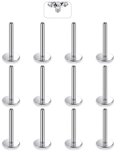 F136 Titanium 20/18/16G Threaded/Threadless Flat Earring Back Converter Kit Nose Lip Rings Medusa Labret Flatback Posts Cartilage Helix Conch Tragus Stud Piercing Jewelry Bar for Women Men - color: Internally Threaded, size: 16g, 3/8in