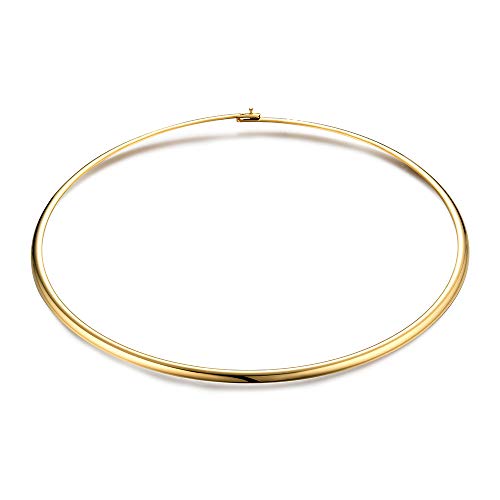 Women's Statement Choker Necklace Exquisite Round Collar Necklace Jewelry In High Polished Round Thin Choker Necklace Jewelry - color: Gold Ball Clasp