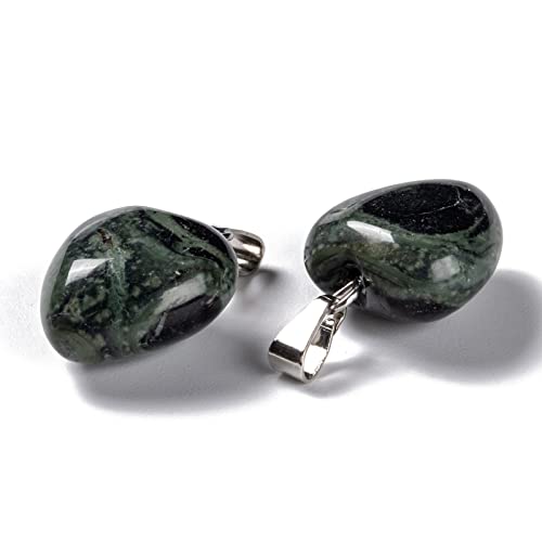 10Pcs Heart Stone Charm Pendants Natural Kambaba Jasper Gemstone Pendants with Platinum Brass Loops for DIY Necklace Keychains Earring Crafts Supplies - color: Kambaba Jasper
