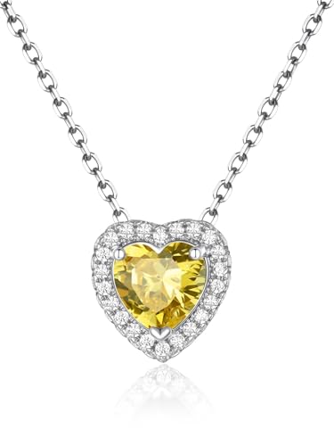 FindChic Birthstone Necklace For Women 12 Months Pendant Necklace | Waterproof Gold/Silver Chain Dainty Gemstone Jewlery for Wife Besties Girlfriend with Gift Box - color: Silver