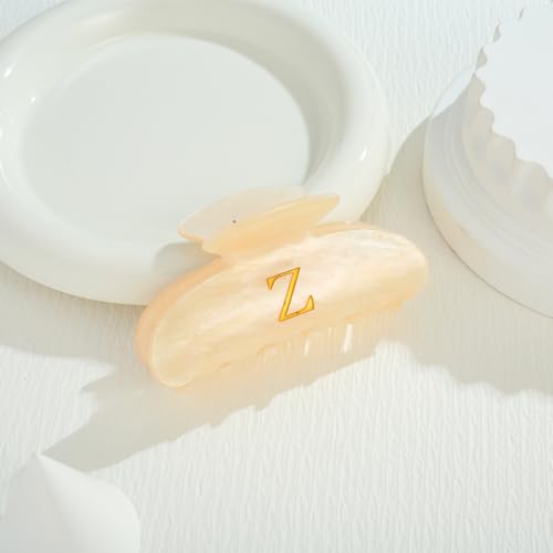 LILIE&WHITE Acrylic Letter Hair Clips For Women Stylish Z Initial Hair Claw | Alphabet Hair Clip Fashion Glitter Monogram Claw Clip Elegant And Durable Hair Accessory Large Hair Clips Z - color: HC22539Z