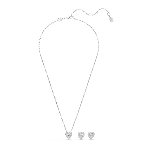 Swarovski Ariana Grande Collection, Clear Crystal & Pearls, Rhodium Finish, Necklaces, Earrings and Bracelets - color: Necklace & Earrings Set