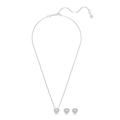 Swarovski Ariana Grande Collection, Clear Crystal & Pearls, Rhodium Finish, Necklaces, Earrings and Bracelets - color: Necklace & Earrings Set