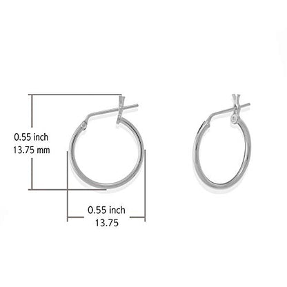Boma Jewelry Sterling Silver Classic Snap Down Closure Tube Hoop Earrings - size: 0.5 inches