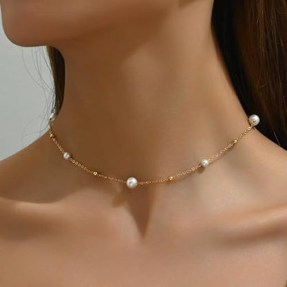 Gold Cross Women's Necklace 18K Gold Plated Stainless Steel Handmade Pearl Necklace Gold Paperclip Necklace, Fashion Jewelry Gifts - style: fashions