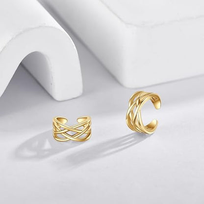 Celtic Knot/Celtic Knot/Bat/Filigree Viking Earrings 925 Sterling Silver Non Piercing Ear Cuff Earrings Cool Earring Cuff for Women Men - color: celtic-2-gold