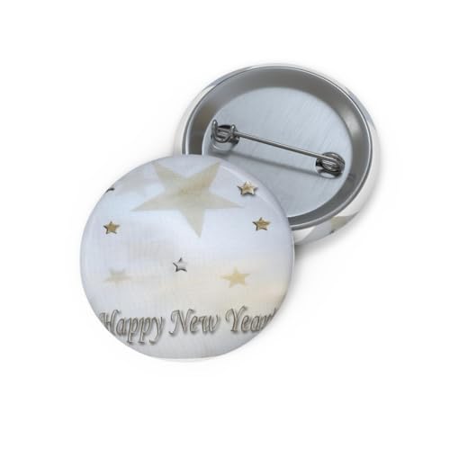 3dRose Gold and Silver Happy New Years Pin Button 1.25 inches