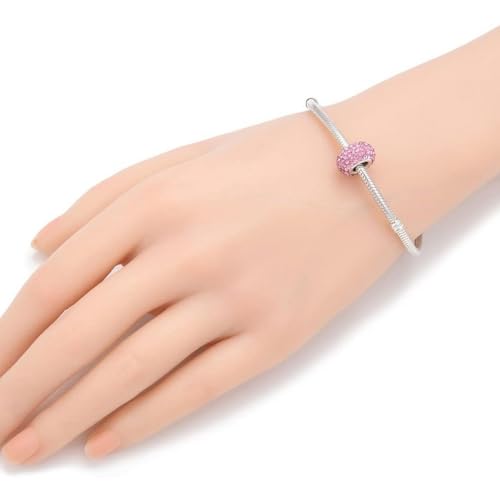 Adabele 1pc Solid 925 Sterling Silver Jan-Dec Birthstone Bead Charm - color: October