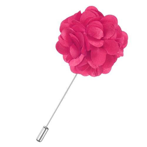 M METERXITY Flower Lapel Pins for Men, Boutonnieres Pin Camellia Flower Groom Boutonnieres for Wedding/Graduation - color: Rose Red
