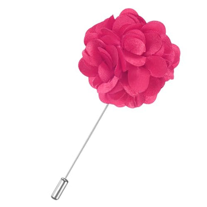 M METERXITY Flower Lapel Pins for Men, Boutonnieres Pin Camellia Flower Groom Boutonnieres for Wedding/Graduation - color: Rose Red