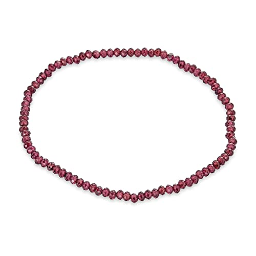 Red Garnet Seed Caviar Bead Gemstone Bead Stackable Dainty Petite Strand Stretch Bracelet For Women Adjustable