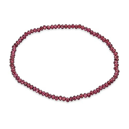 Red Garnet Seed Caviar Bead Gemstone Bead Stackable Dainty Petite Strand Stretch Bracelet For Women Adjustable