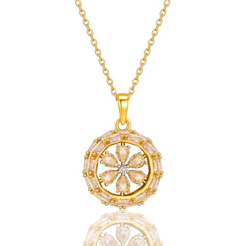 Ahiller Women's Necklace, Dainty Pendant Choker, Adjustable Chain | Heart Initial & Round Pendants, Daily Necklace,17-21" Adjustable Necklaces, Trendy Minimalist Jewelry, Stainless Steel Chain - color: ZF-Gold, style: Other Shapes - Multi-Color
