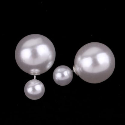 Double Sides Big Imitation Pearl Stud Earrings 11 Candy Colors Big Ball Earrings Women Party Ear Stud Jewelry