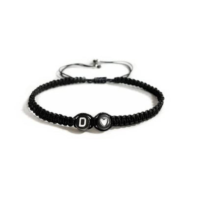 Heart Initial Bracelets 26 Letters Initial Charms Bracelet for Women Gifts A-Z Braided Bracelets Heart Link Handmade Rope Braided Adjustable Jewelry for Mom Daughter Birthday Jewelry Gift - style: D