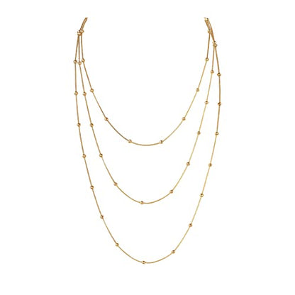 COLORFUL BLING Multilayer Choker Long Chain Tassel Pendant Necklace for Women Beads Necklace Long Bar Charm Chain Jewelry - color: I three beads