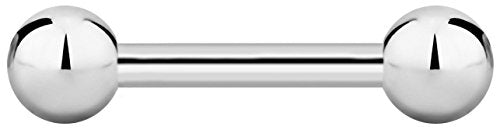 Forbidden Body Jewelry nipple barbell, nipple bars, silver nipplerings piercing Surgical Steel 8g - 18g Straight Barbell Body Jewelry (Sold Individually) - style: 10G 14mm (9/16") 6mm Balls