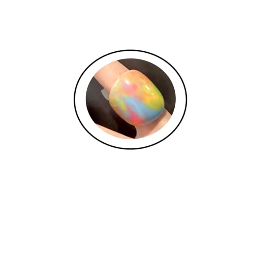 Vintage Multi-Color Resin Thick Ring Acrylic Plastic Knuckle Ring Simple Geometric Rings Cute Fashion Aesthetic Y2k Statement Rings Jewelry for Women - color: Colourful