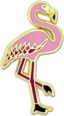 PinMart Wild Animal Enamel Lapel Pin - color: Flamingo Gold Plated, size: 1 Piece