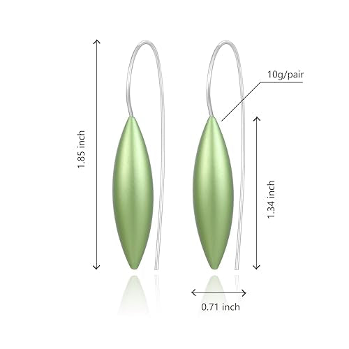 Oval Drop Earrings for Women, Long Thread Dangle Earrings, Colorful lightweight aluminum alloy, Suitable for Jewelry Gifts and Valentine's Day - color: Light green