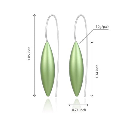 Oval Drop Earrings for Women, Long Thread Dangle Earrings, Colorful lightweight aluminum alloy, Suitable for Jewelry Gifts and Valentine's Day - color: Light green