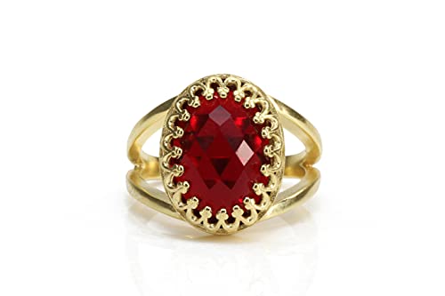 Striking Garnet Ring in 14k Gold-filled Ring Band - January Birthstone Rings Handcrafted by Skilled Artisan - Sizes 3-12.5 - Garnet Jewelry for Every Occasion - with Fancy Box