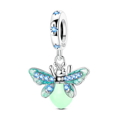 14K Gold Plated Charms for Bracelets Necklace Star Moon Cross Beads Woman | 925 Sterling Silver Charms Butterfly Cute Cat Dog Evil Eye Lucky Bracelet Beads Aesthetic Peandant Jewelry Gift for Mom - color: blue 1