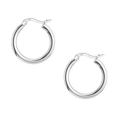 Savlano 925 Sterling silver Round Hoop Earrings for Women & Men Comes in 10MM-25MM - size: 18 Millimeters