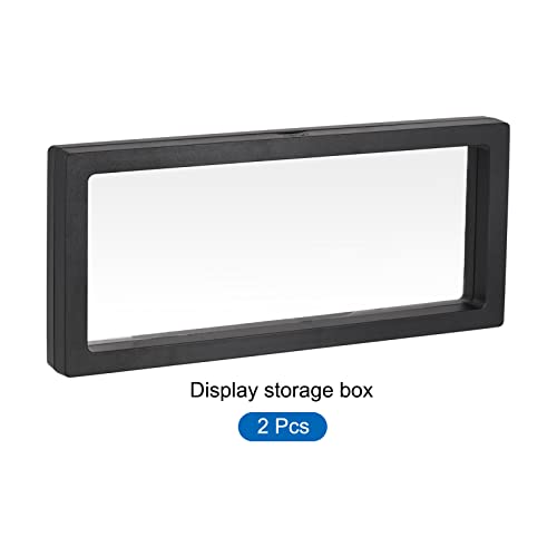 MECCANIXITY Floating Frame Display Holder Stand 3D Jewelry Display Box 11.81 x 4.33 x 0.79 inch Black for Ring Necklace Bracelet Earring Pack of 2 - color: Black, size: 11.81 x 4.33 x 0.79 inch