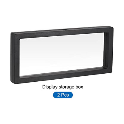 MECCANIXITY Floating Frame Display Holder Stand 3D Jewelry Display Box 11.81 x 4.33 x 0.79 inch Black for Ring Necklace Bracelet Earring Pack of 2 - color: Black, size: 11.81 x 4.33 x 0.79 inch