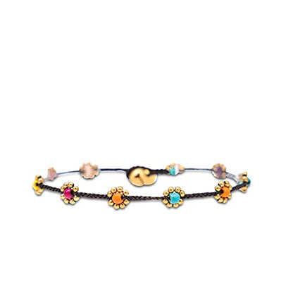 Made by Nami Boho Surfer Anklet Waterproof & Adjustable Beaded Anklets for Women Beachy Ankle Bracelet Made from Waxed Cotton Rope and Beads for Summer and Hippie Style - color: Multi Beads