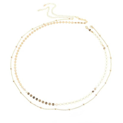 Waist Chains for Women 14K Gold Plated Adjustable Layered Belly Chain Dainty Cuban Waist Beads Body Chain Bikini Beach Jewelry Belts Gifts - color: old01