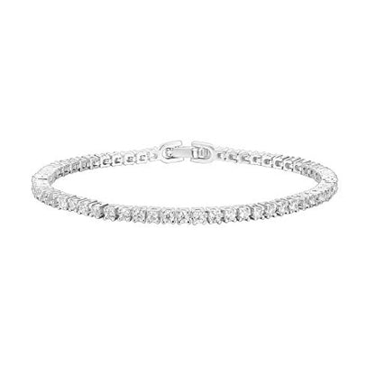 PAVOI 14K Gold Plated Cubic Zirconia Classic Tennis Bracelet | Gold Bracelets for Women | 2mm CZ, Size 6.5-7.5 Inch - color: White Gold, size: 7 Inches