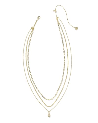 Kendra Scott Elisa Triple Strand Necklace, Fashion Jewelry for Women - color: IRIDESCENT DRUSY