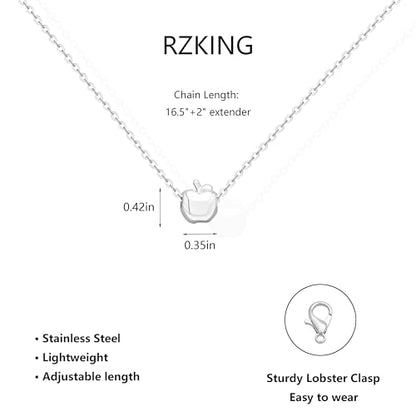 RZKING Silvery Necklace for Women, Gifts for Friend Mom Daughter Teacher - style: Apple